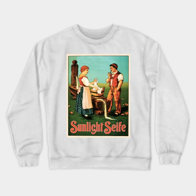 SUNLIGHT SEIFE Switzerland Laundry Washing Detergent Soap Vintage Art Crewneck Sweatshirt by vintageposters